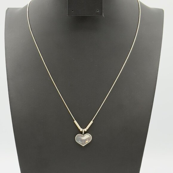 DIDAE 925 Sterling Silver Vintage Signed Heart Link Style Chain Necklace 16" - Picture 1 of 16